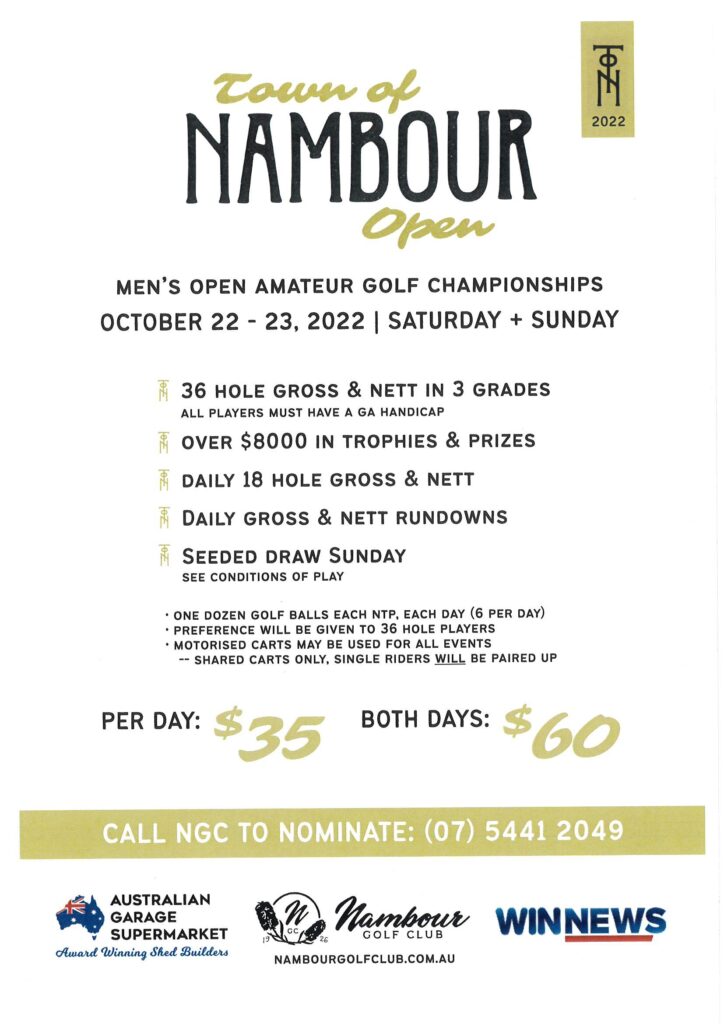 2022 Australian Garage Supermarket Town of Nambour Men's Amateur Open - Nambour Golf Club