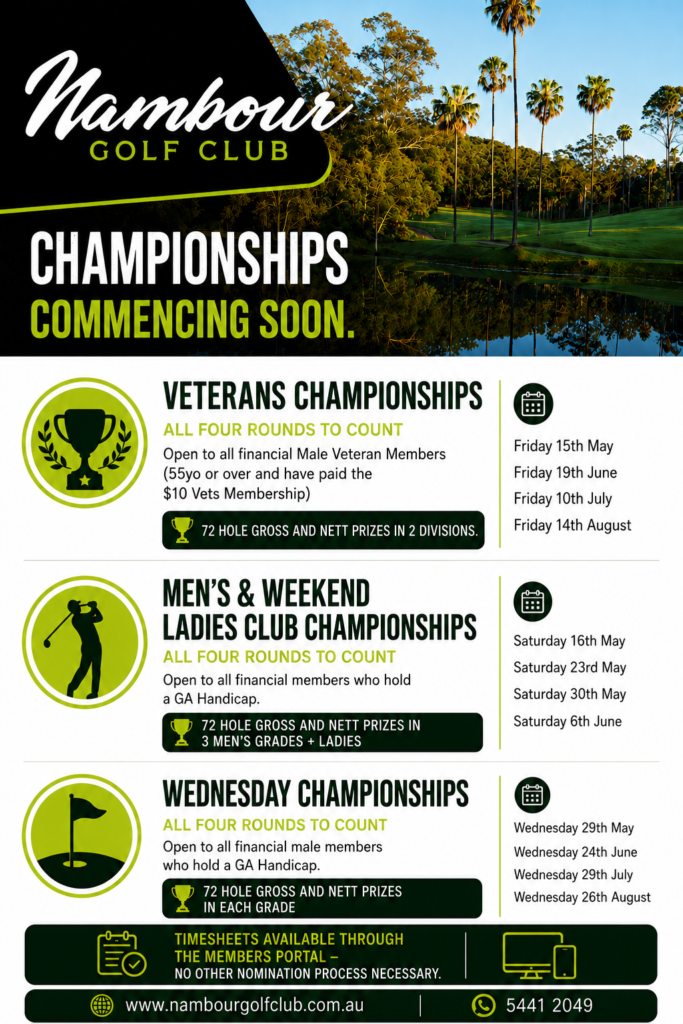 Upcoming Championships - Nambour Golf Club